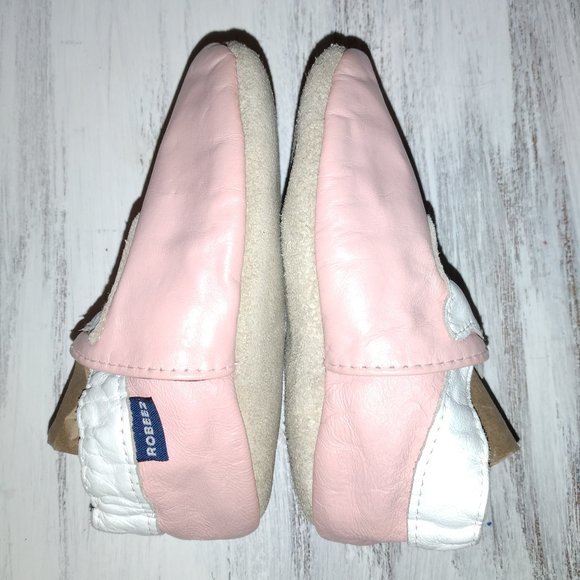 Robeez Pink cat Leather Soft Sole Moccasins - Picture 2 of 7